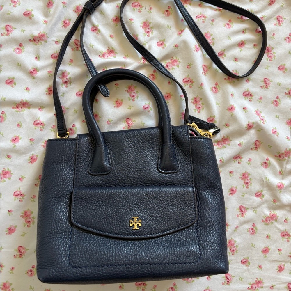 Tory Burch navy blue leather bag crossbody